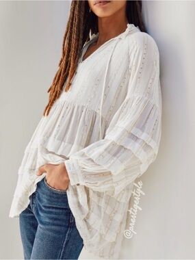 Anthropologie Quinn Sequined Tunic Blouse